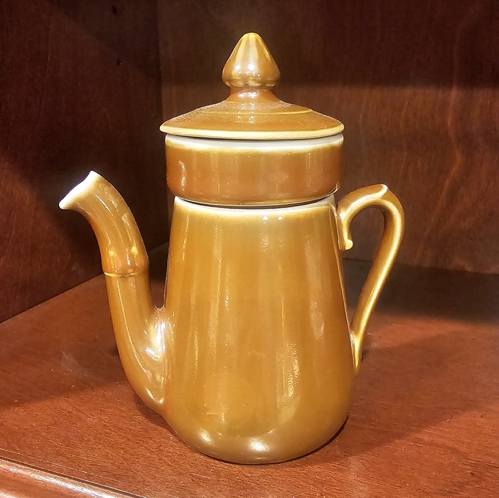 Classic Brown Ceramic Coffee Pot